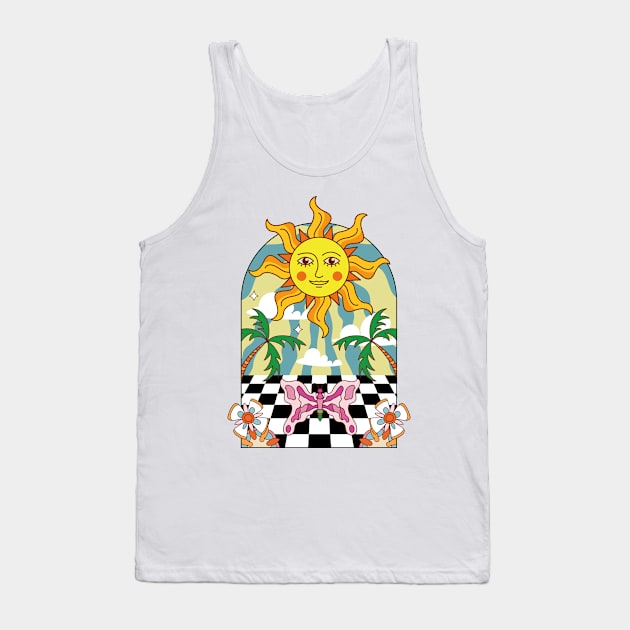 spirit sunshine enjoy butterfly palm flower Tank Top by Menzo